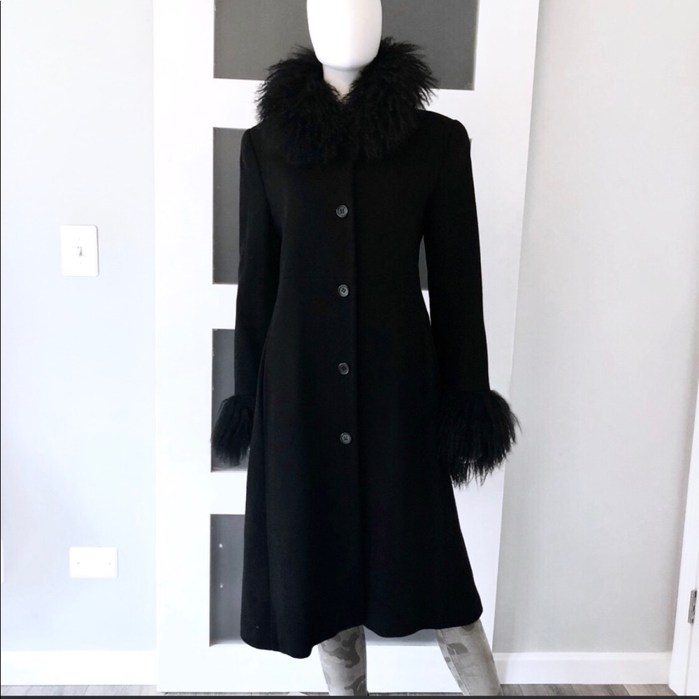 Steve by Searle Cashmere Blend w/Fur Trim Size S